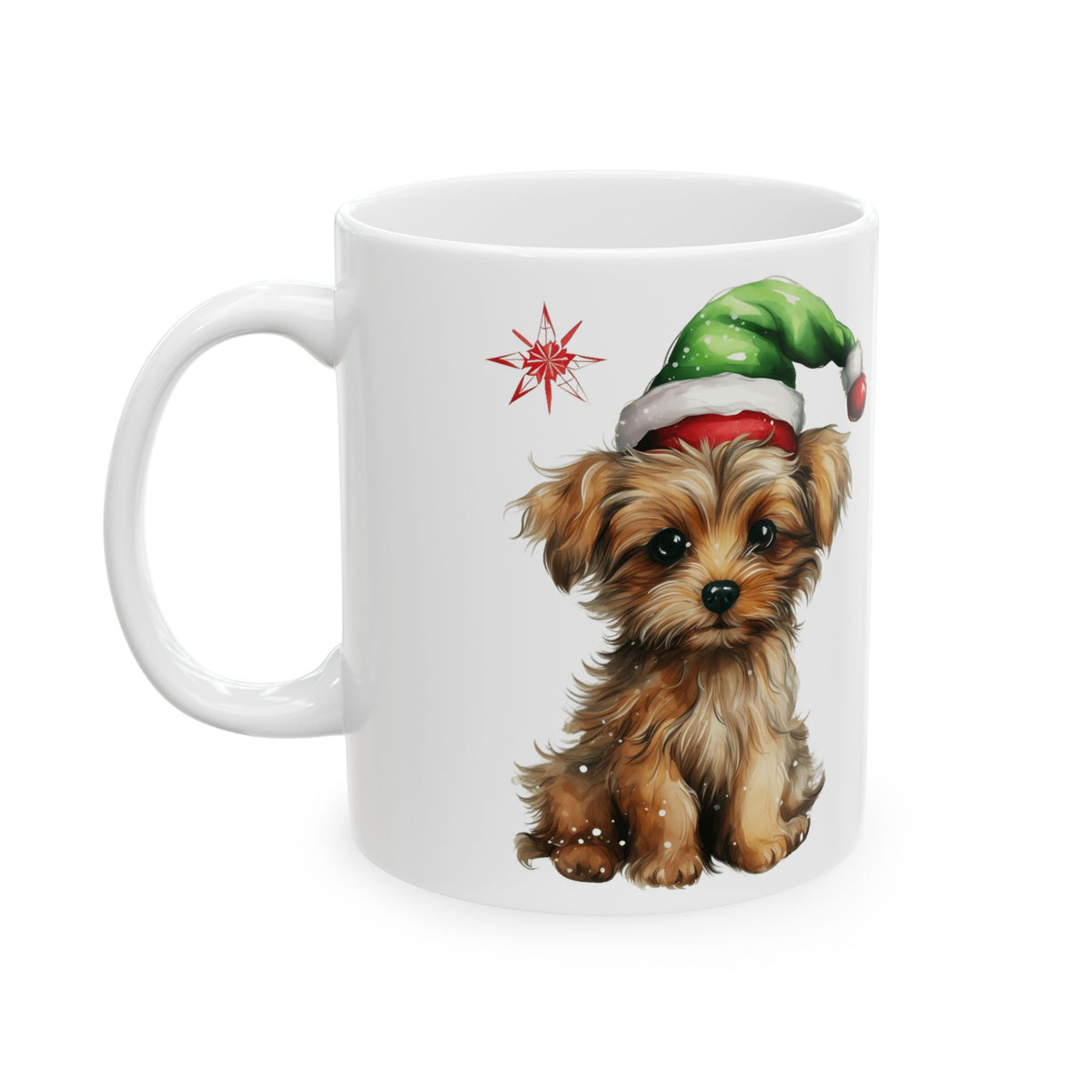 Dog With Elf Hat Christmas Ceramic Mug 11oz Item #808679