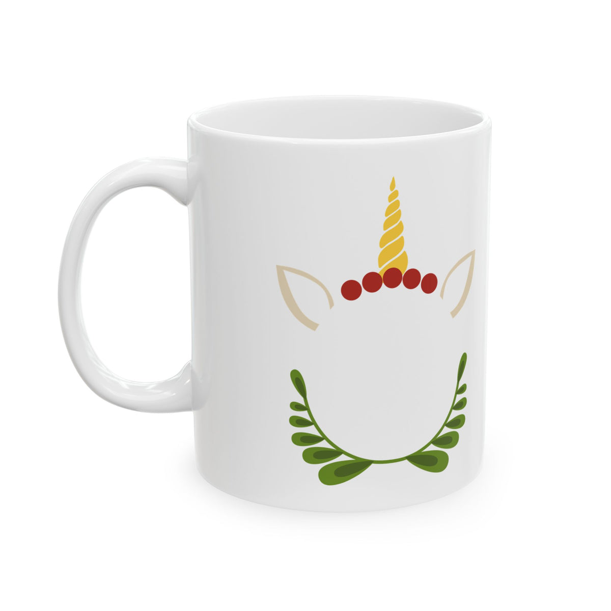 Floral Unicorn Ceramic Mug — Whimsical Pastel Coffee Cup 11oz Item #45775