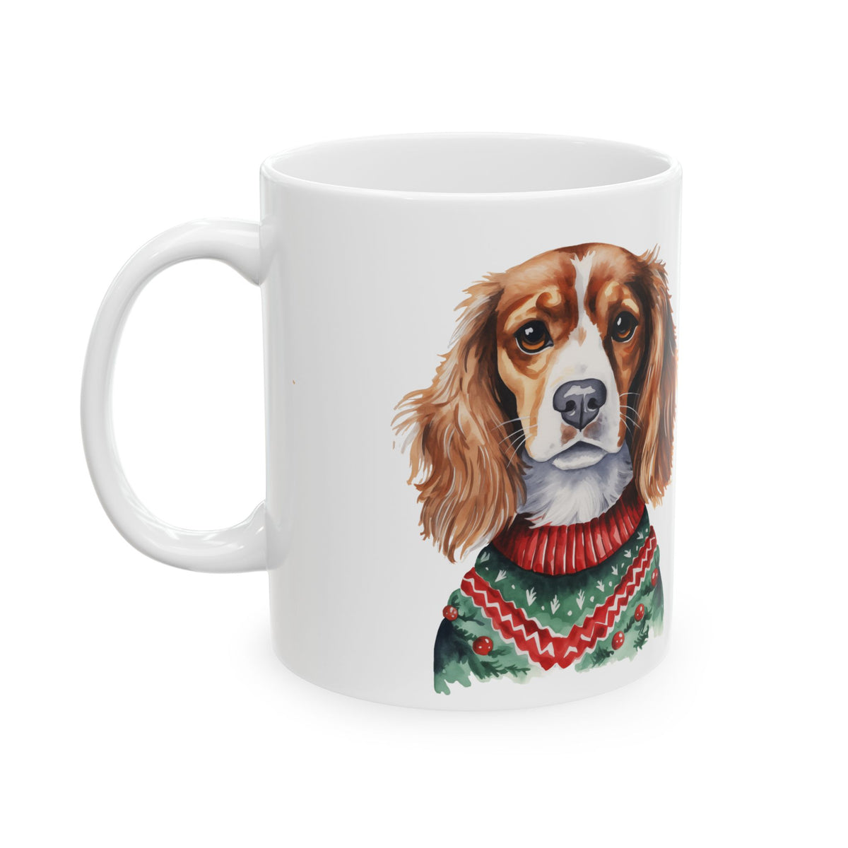 Cavalier King Charles Christmas Mug – Festive Sweater Dog Ceramic Coffee Cup 11oz Item #54433