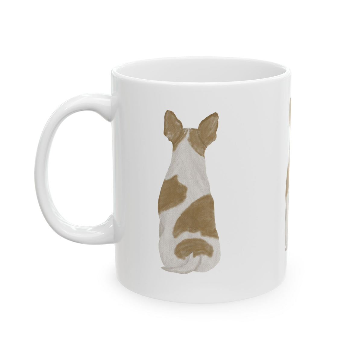 Dog Silhouette Mug – Back View Ceramic Coffee Cup 11oz Item #1016