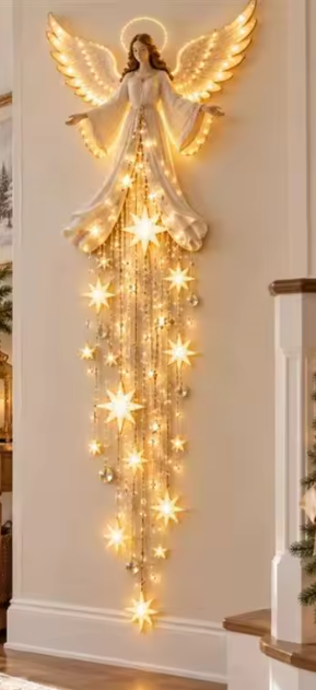 LED Glowing Angel Scene Wall Hanging By Santa's Creations