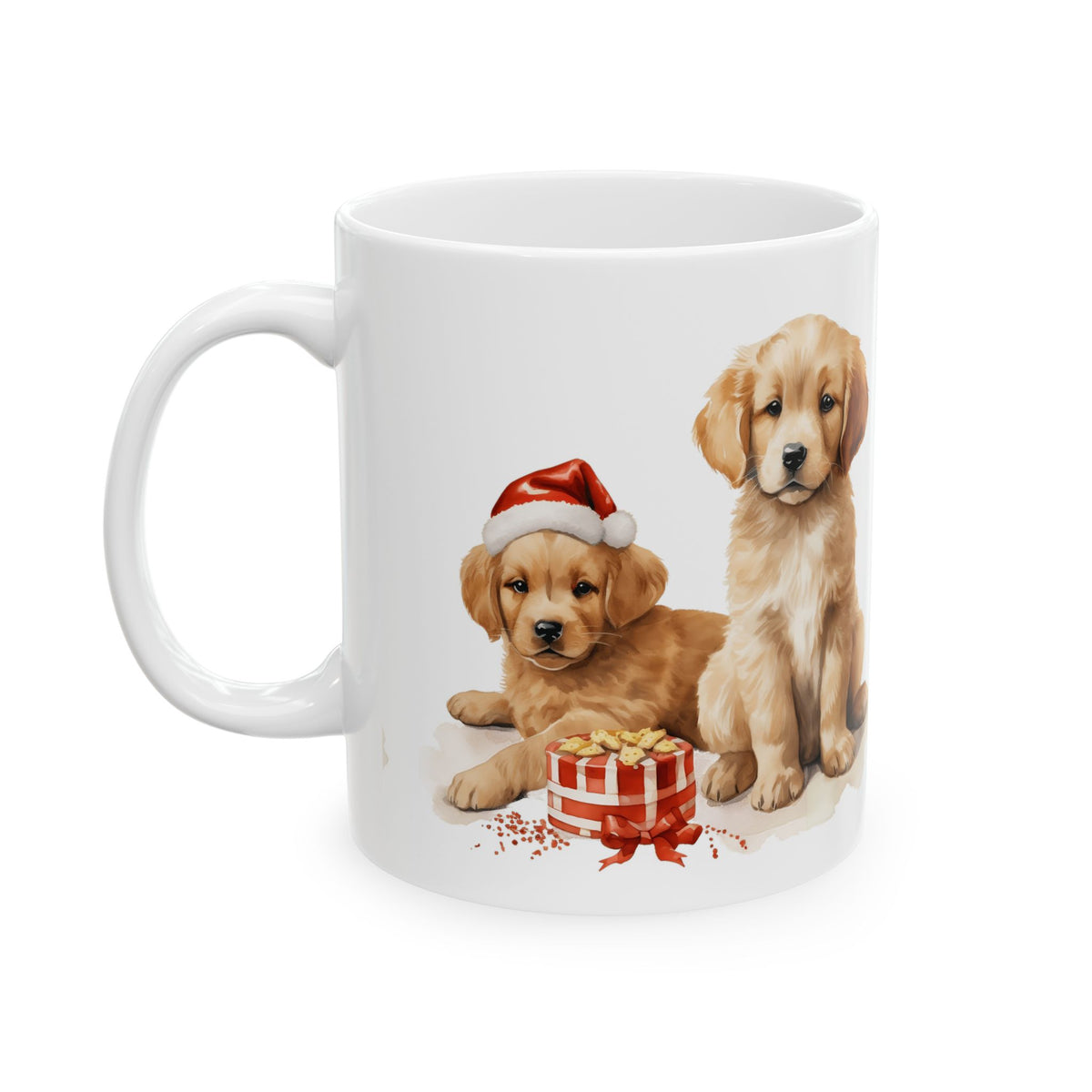 Cute Puppies With Presents Christmas Ceramic Mug 11oz Item #789603