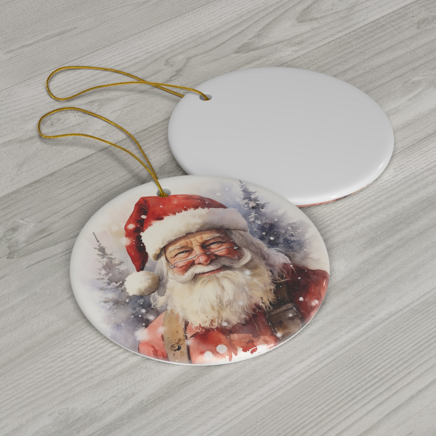 Ceramic Ornament - Country Christmas Santa    Item #2969545