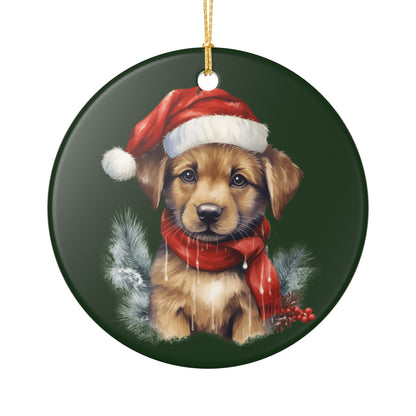Christmas Puppy Ceramic Ornament   Item #162761