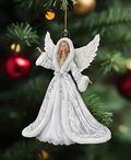 White Christmas Angel Ornament By Santa's Creations  Item #1005