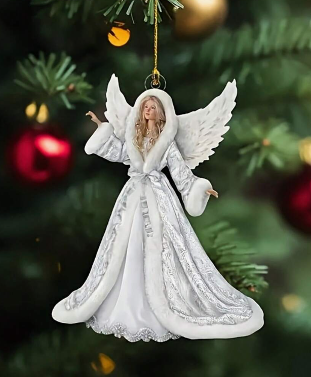 White Christmas Angel Ornament By Santa's Creations  Item #1005