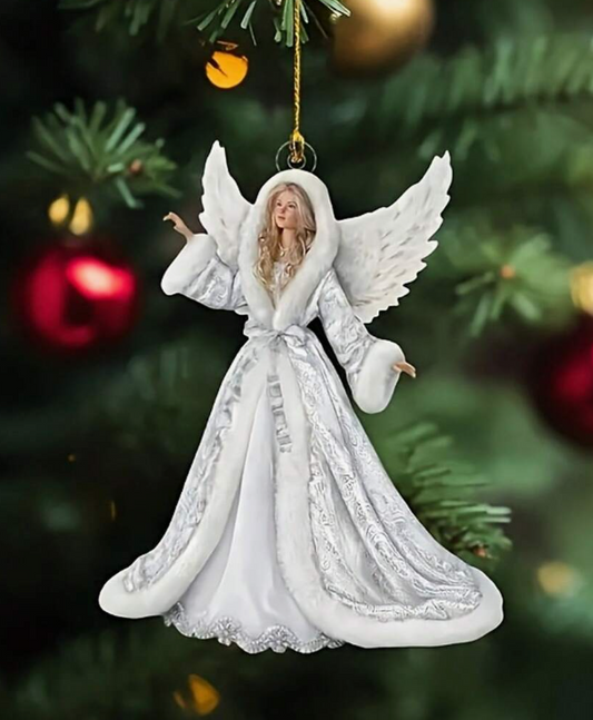 White Christmas Angel Ornament By Santa's Creations  Item #1005