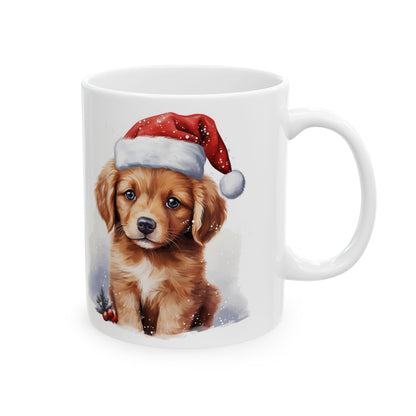 Cute Christmas Puppy with Santa Hat Christmas Mug 11oz   Item #772635