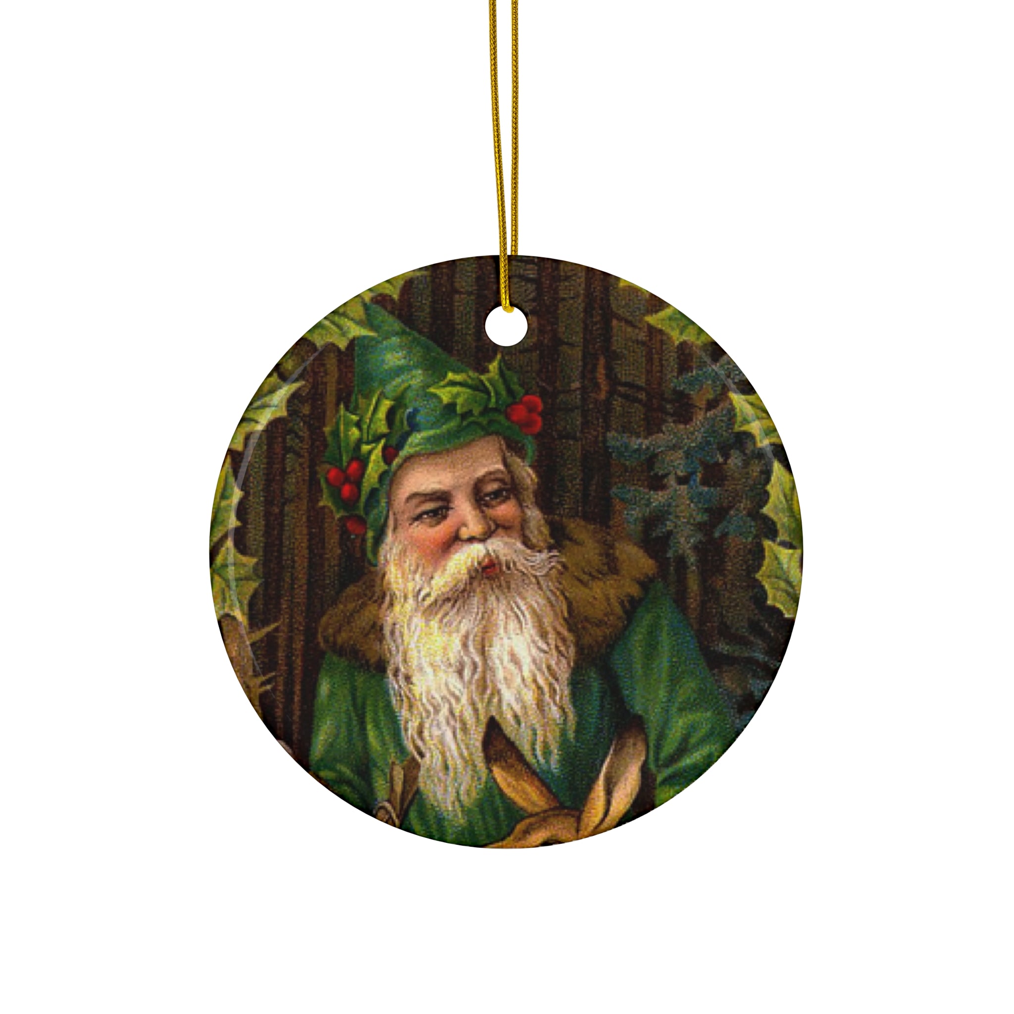 Santa Ceramic Disc Ornament        Item #847412