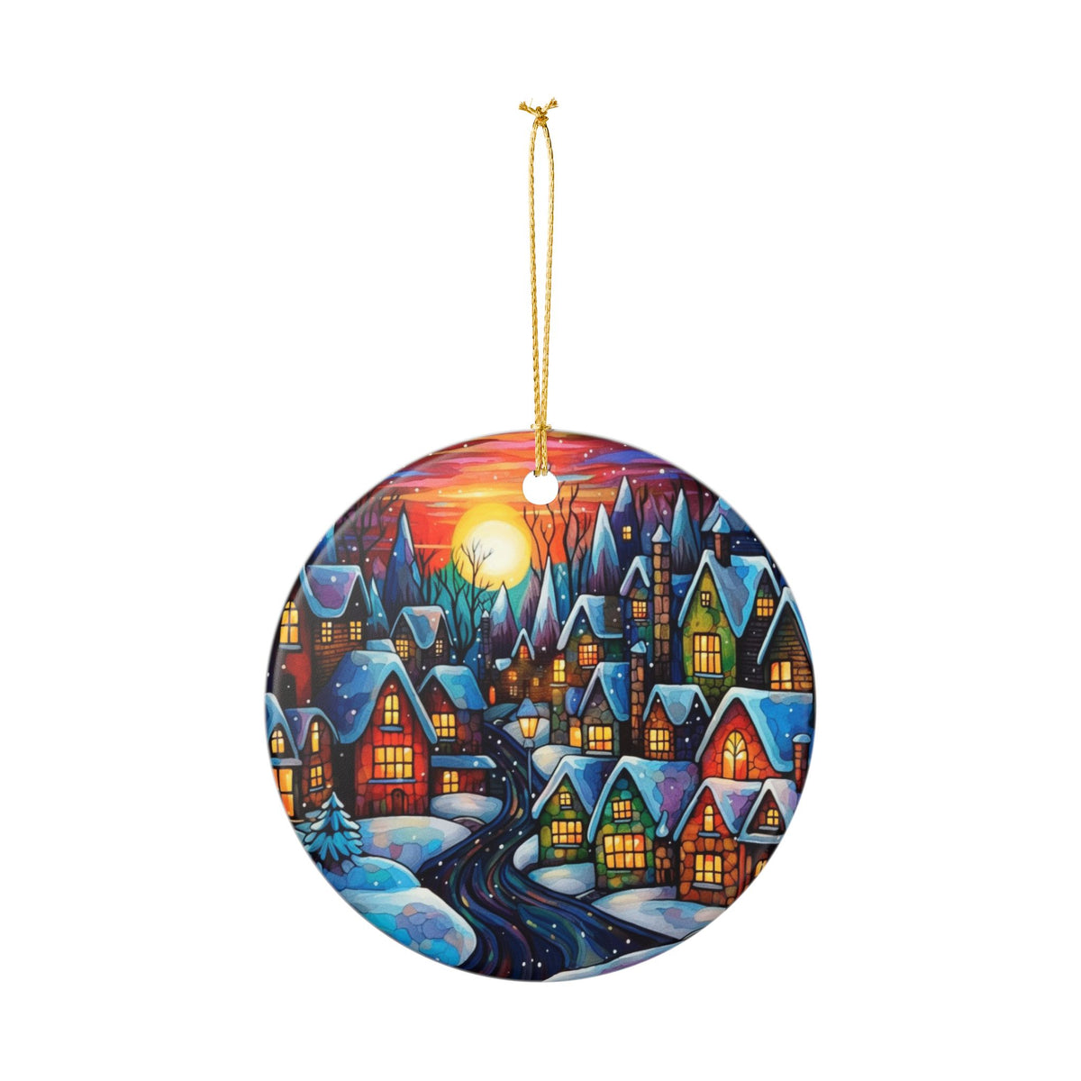 Winter Village Ceramic Christmas Ornament    Item #534633