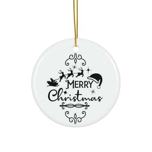 Merry Christmas Ceramic Disc Ornament     Item #7886583