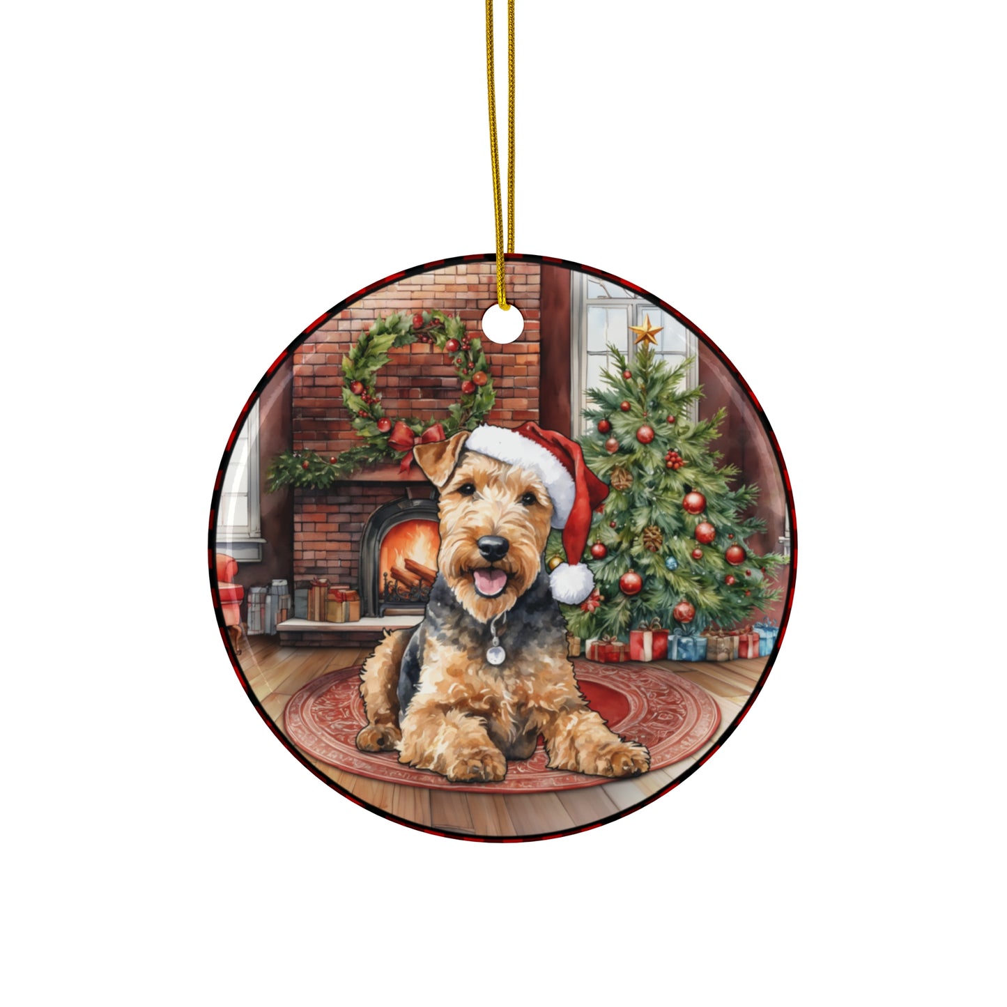 Ceramic Ornament - Lakeland Terrier Christmas Dog       Item #4911156