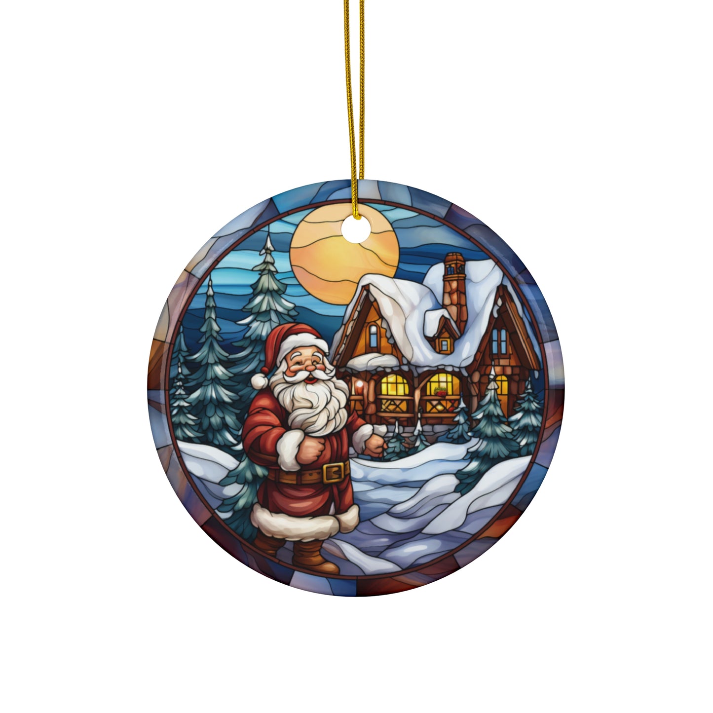 Santa Ceramic Disc Ornament        Item #5751726