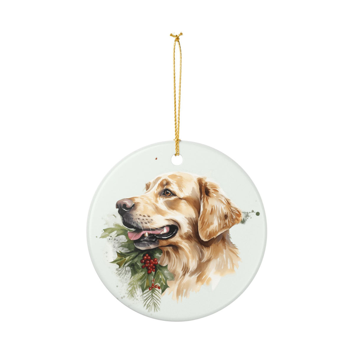 Golden Retriever Christmas Ceramic Ornament    Item #144171