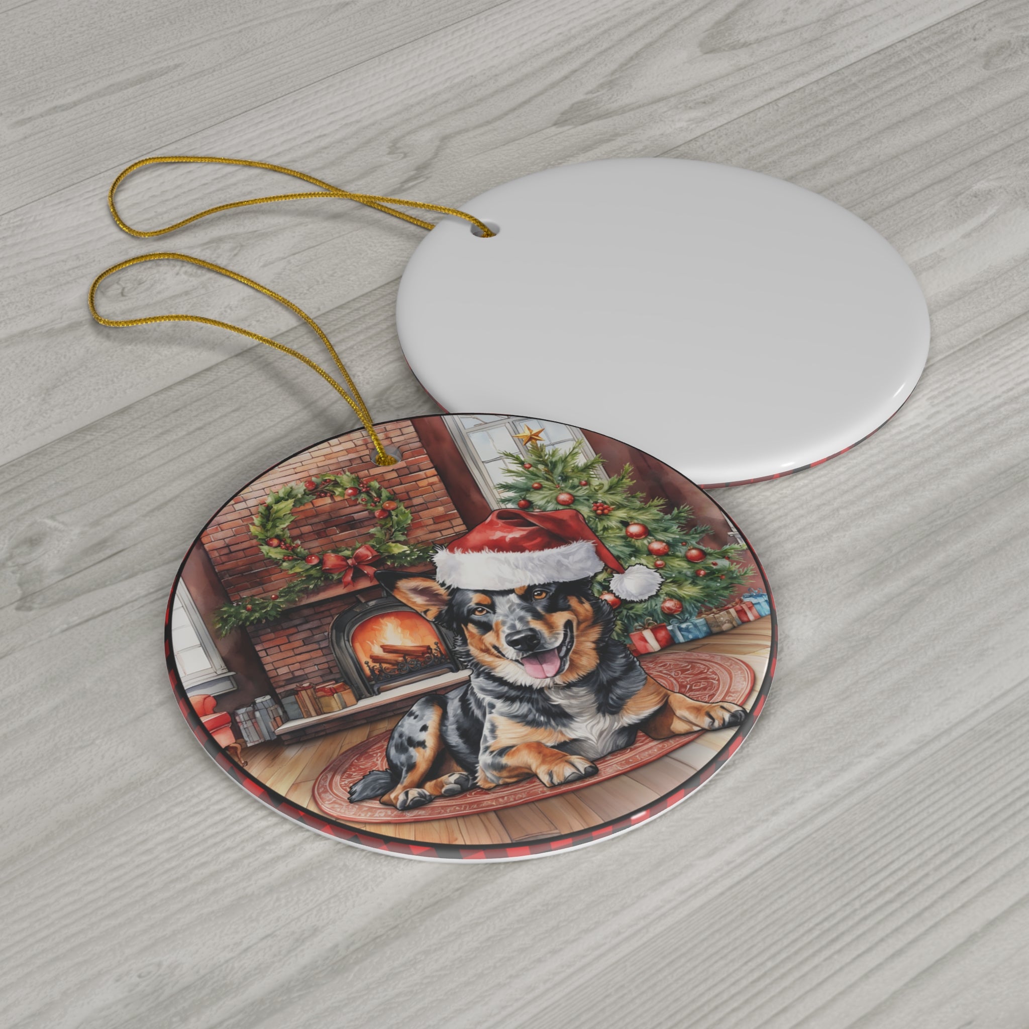 Ceramic Ornament - Australian Cattle Christmas Dog      Item #9429251
