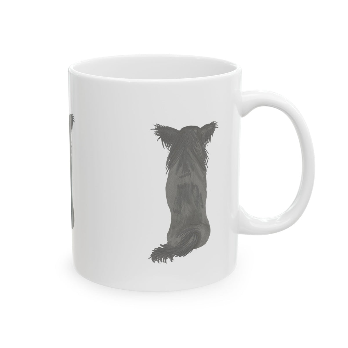 Black Dog Back-View Ceramic Mug — Cute Pet Lover Coffee Cup 11oz    Item #105059