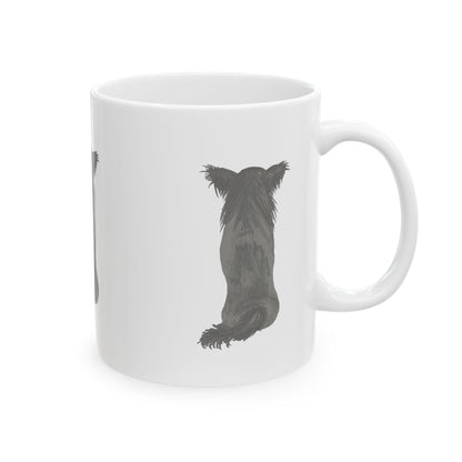 Black Dog Back-View Ceramic Mug — Cute Pet Lover Coffee Cup 11oz    Item #105059
