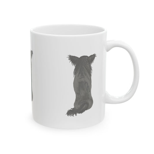 Black Dog Back-View Ceramic Mug — Cute Pet Lover Coffee Cup 11oz    Item #105059