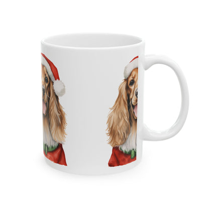 Cocker Spaniel Christmas Mug — Festive Dog Santa Coffee Cup 11oz  Item #692674