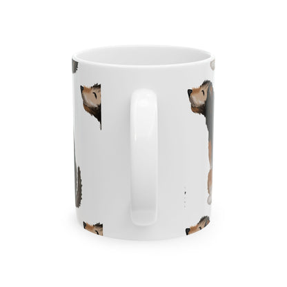 Dog Pattern Ceramic Mug — Cute Pawprint Coffee Cup 11oz   Item #249773