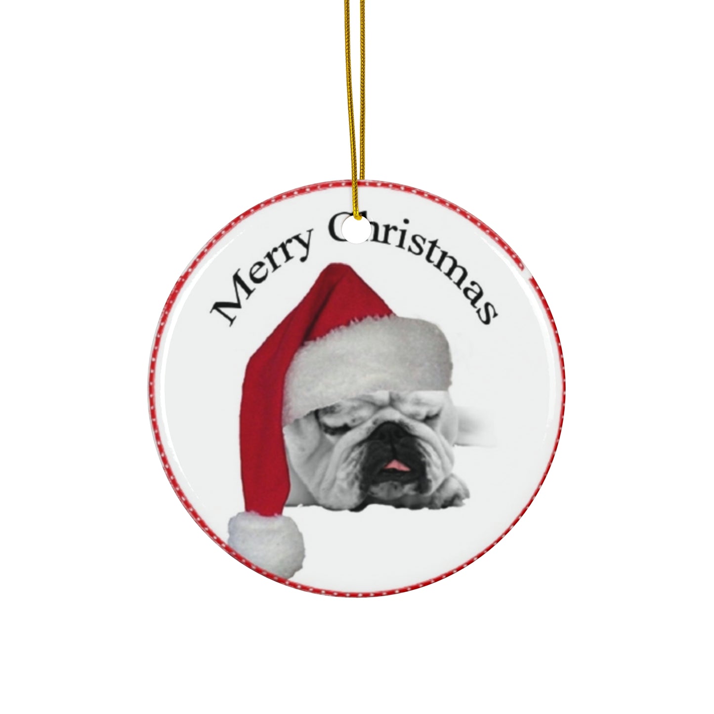 Ceramic Ornament - Merry Christmas Dog     Item #523501