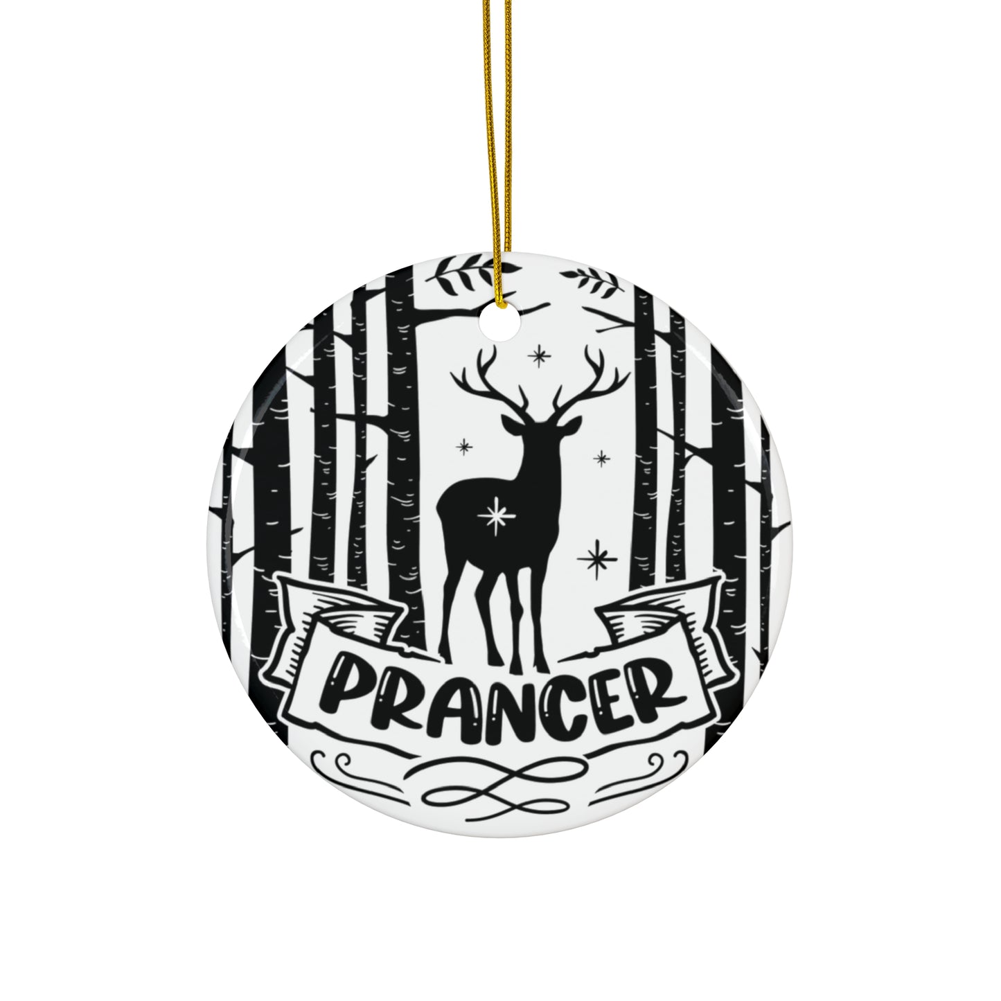 Prancer Ceramic Disc Ornament         Item #111985