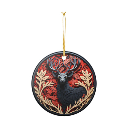 Ceramic Deer Ornament – Woodland Forest Christmas Decoration   Item #768946