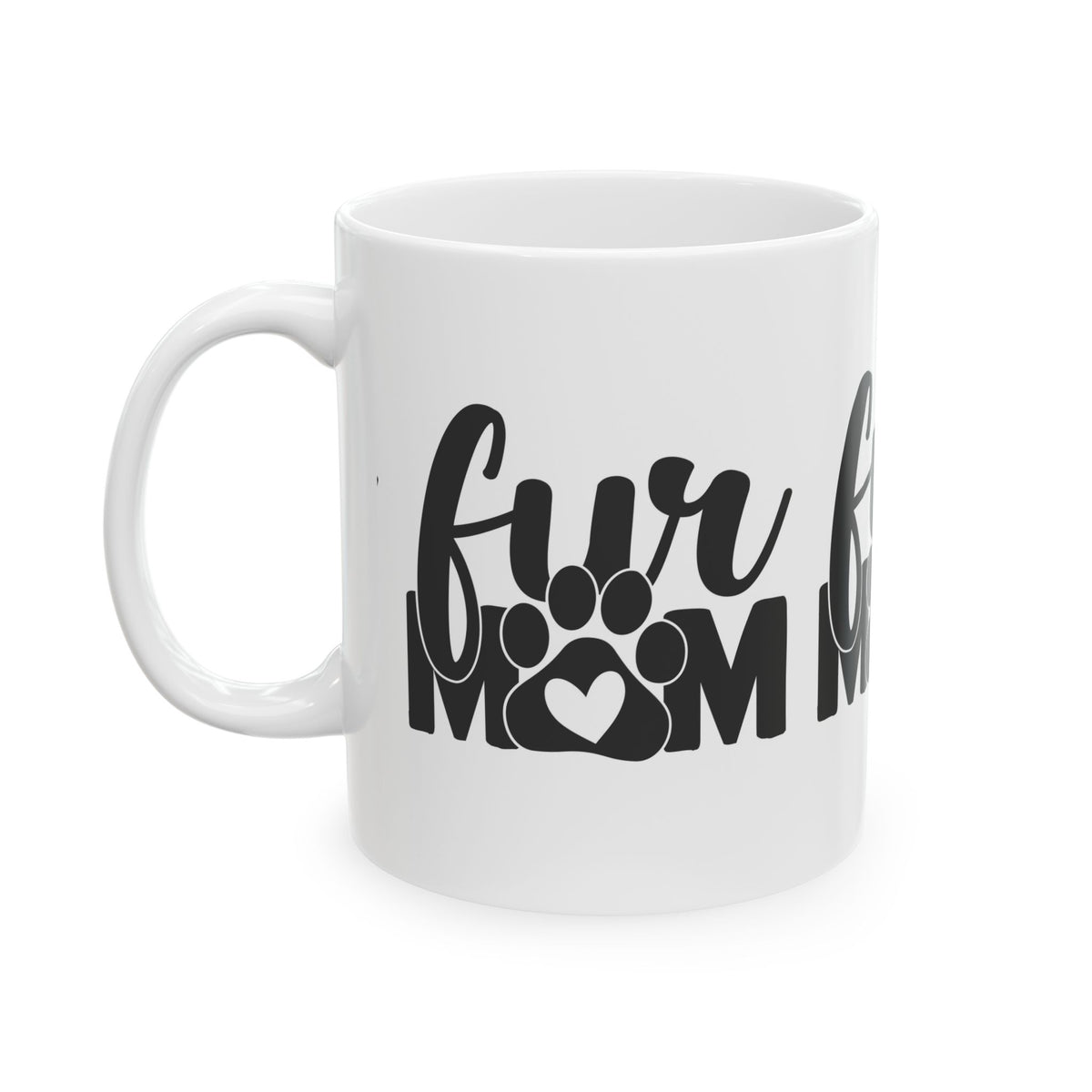 Fur Mom Ceramic Mug — Cute Paw Print Coffee Cup for Dog & Cat Lovers 11oz  Item #673139