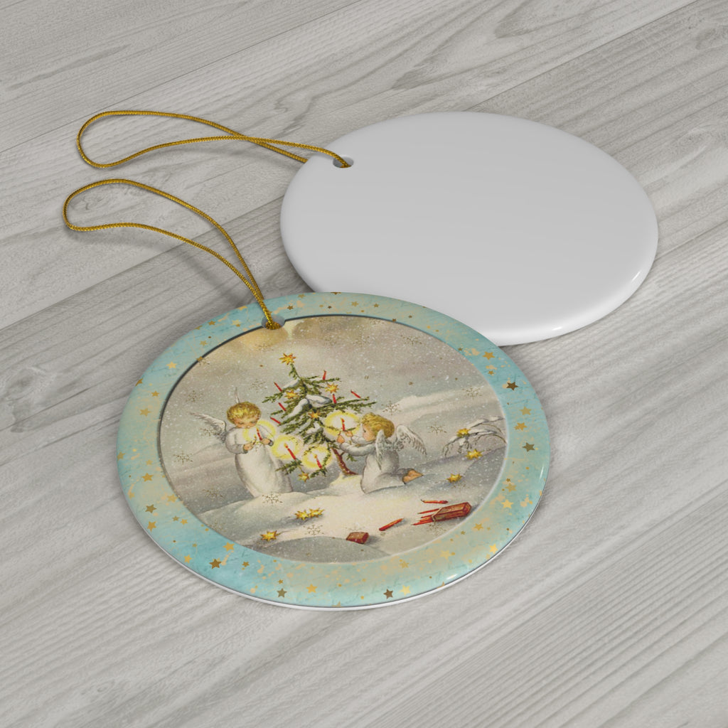 Christmas Kids Ceramic Disc Ornament        Item #9212659