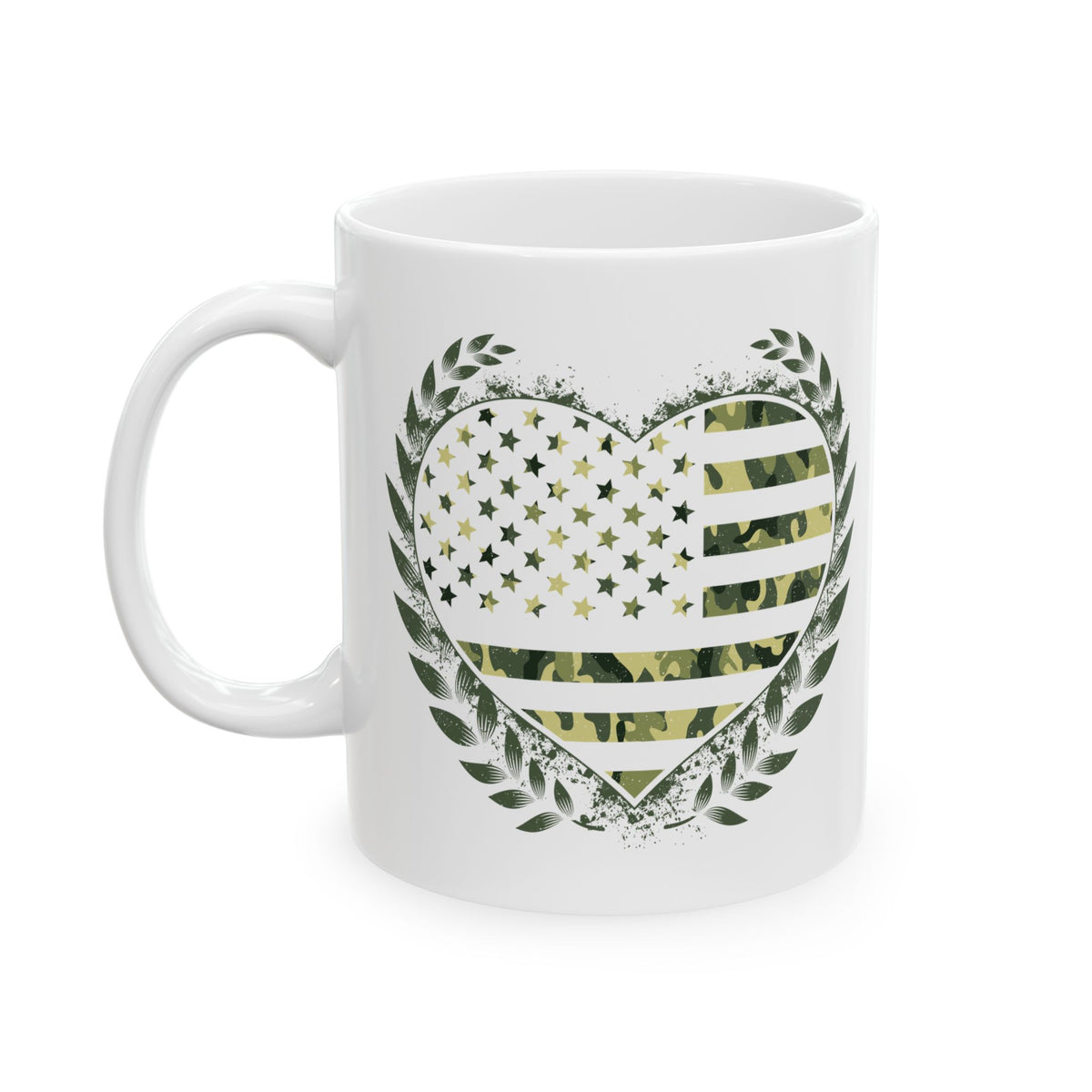 Flag Laurel Olive Green American Flag Wreath Ceramic Mug 11oz   Item #1831290