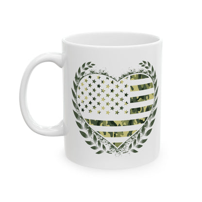 Flag Laurel Olive Green American Flag Wreath Ceramic Mug 11oz   Item #1831290