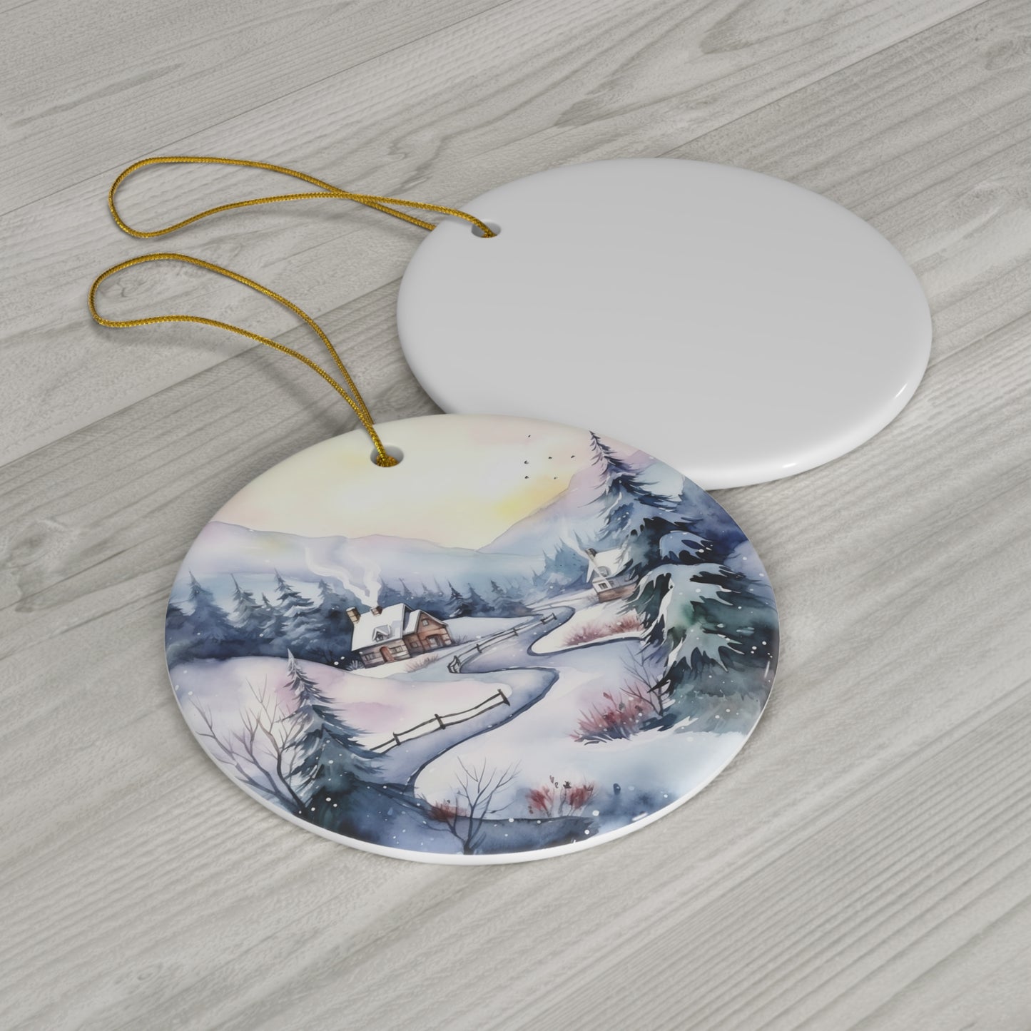 Ceramic Ornament - Christmas Scene     Item #4091795