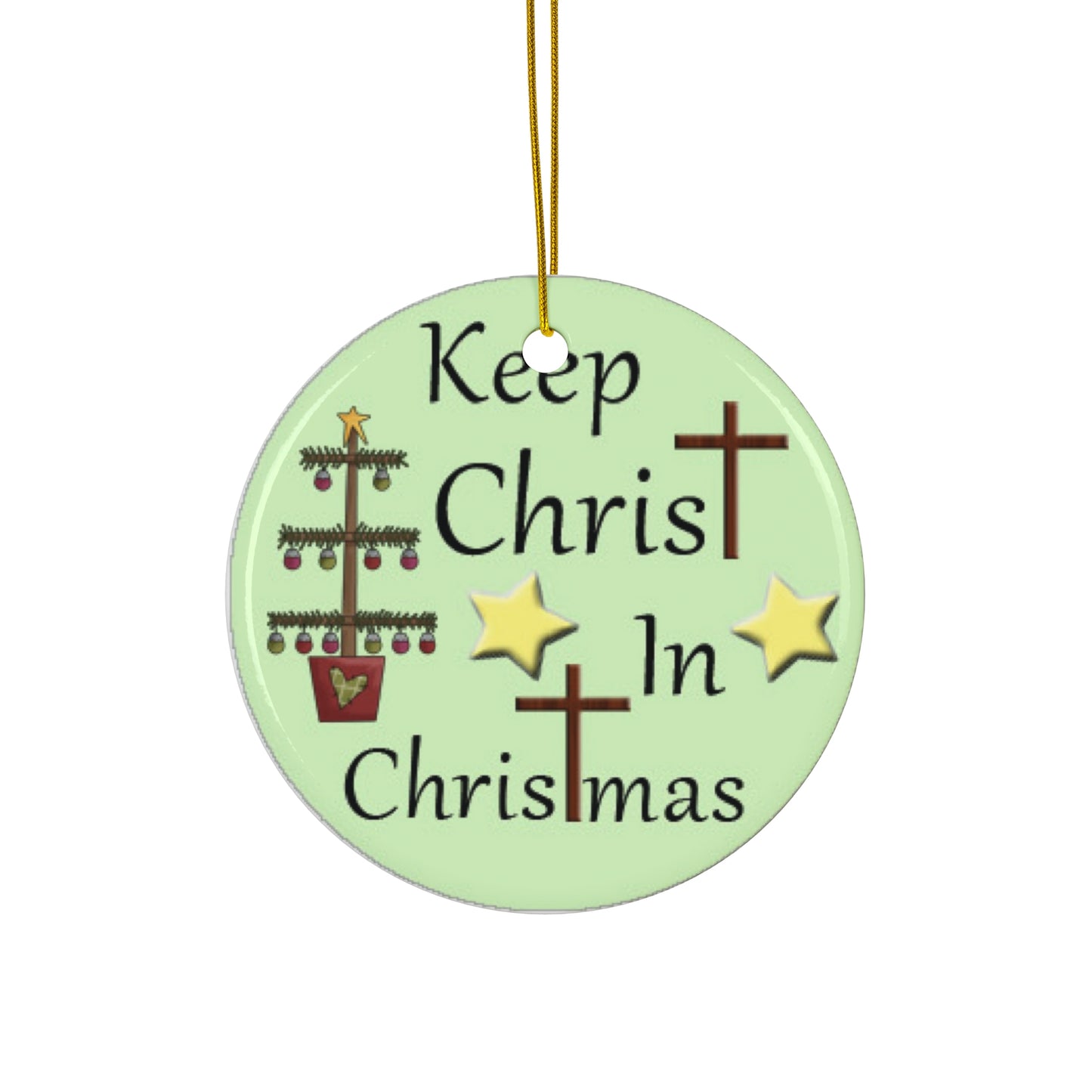 Keep Christ In Christmas Ceramic Disc Ornament         Item #2400669