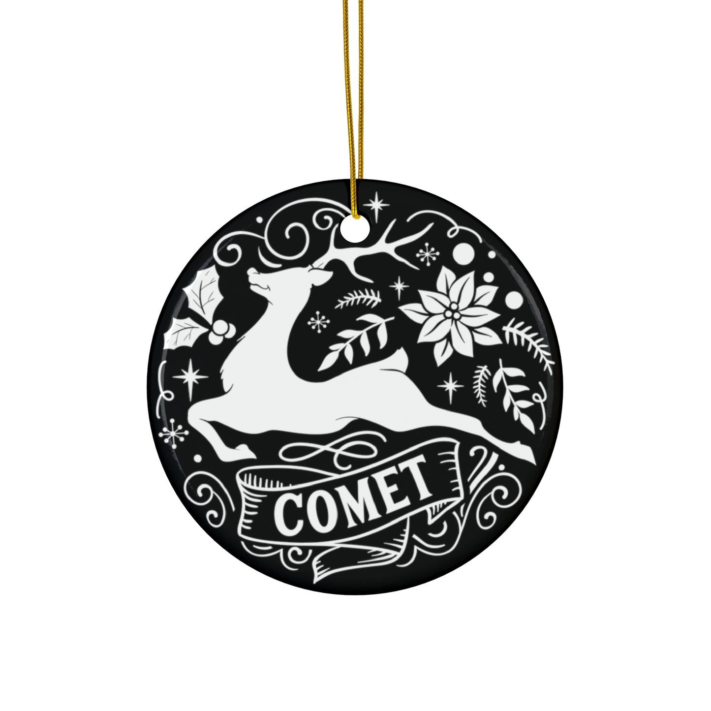 Comet Reindeer Ceramic Ornament By Santa's Creations     Item #2767174