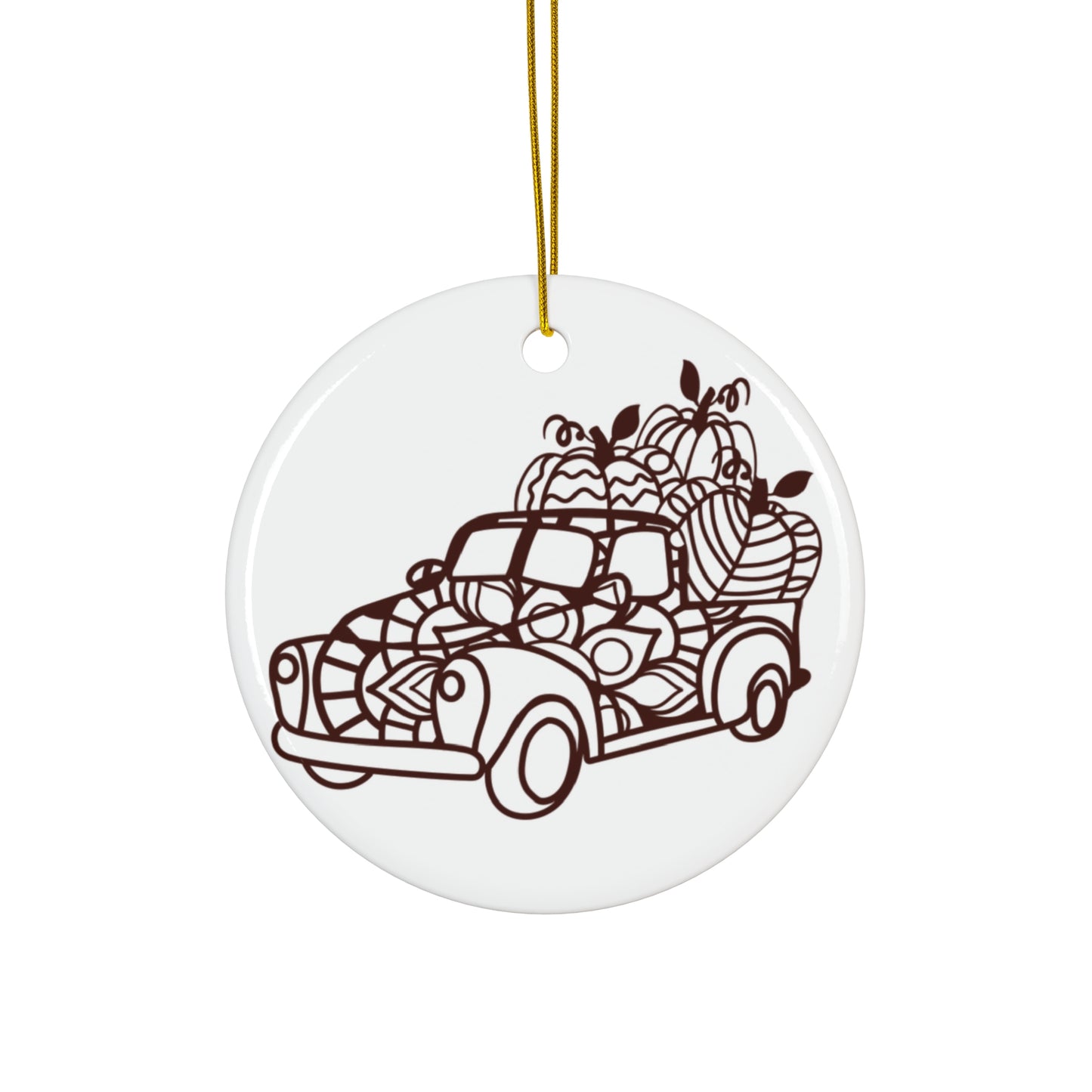 Thankful Truck Ceramic Disc Ornament      Item #6466258