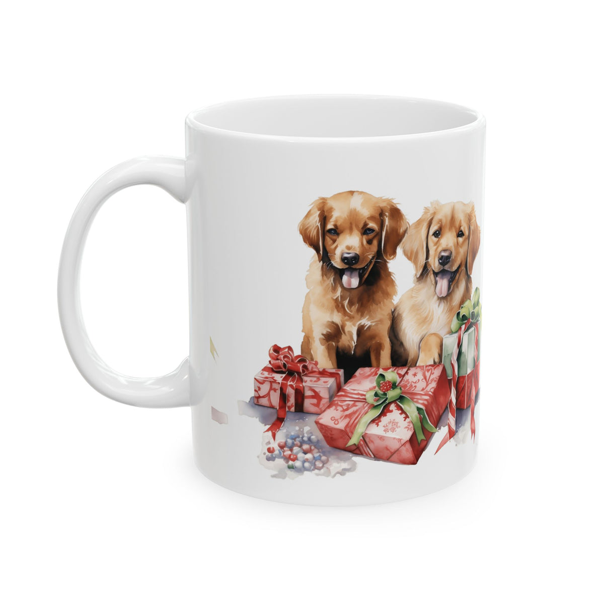 Golden Retriever Christmas Mug — Holiday Puppy Gifts Coffee Mug 11oz   Item #721004