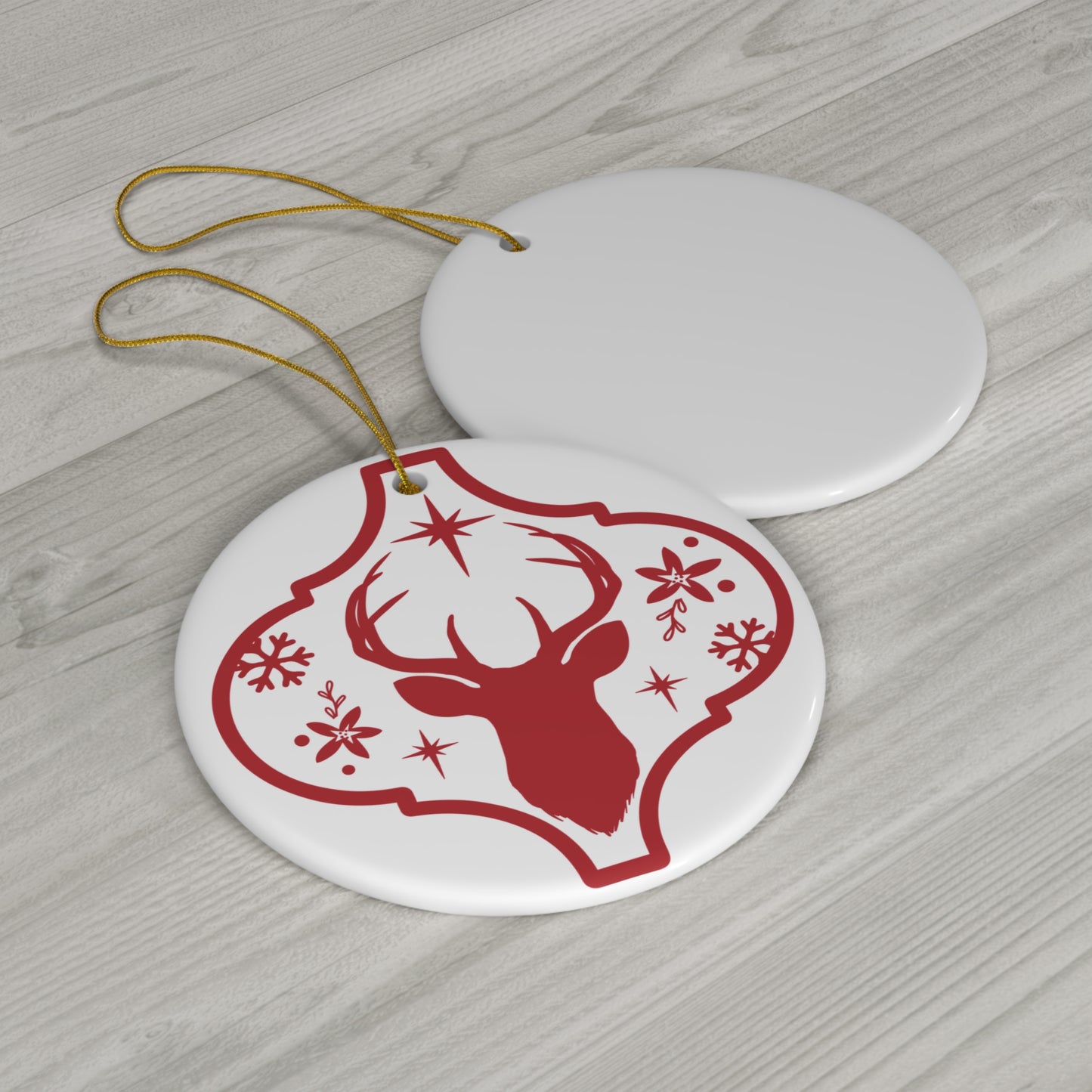 Deer Head Ceramic Disc Ornament       Item #4339584