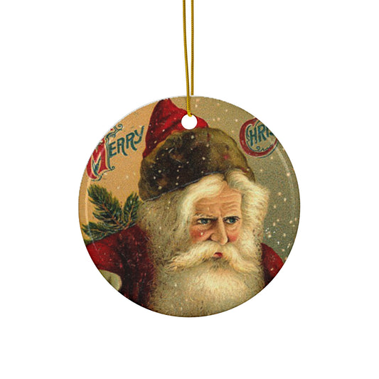 Santa Ceramic Disc Ornament        Item #4256929