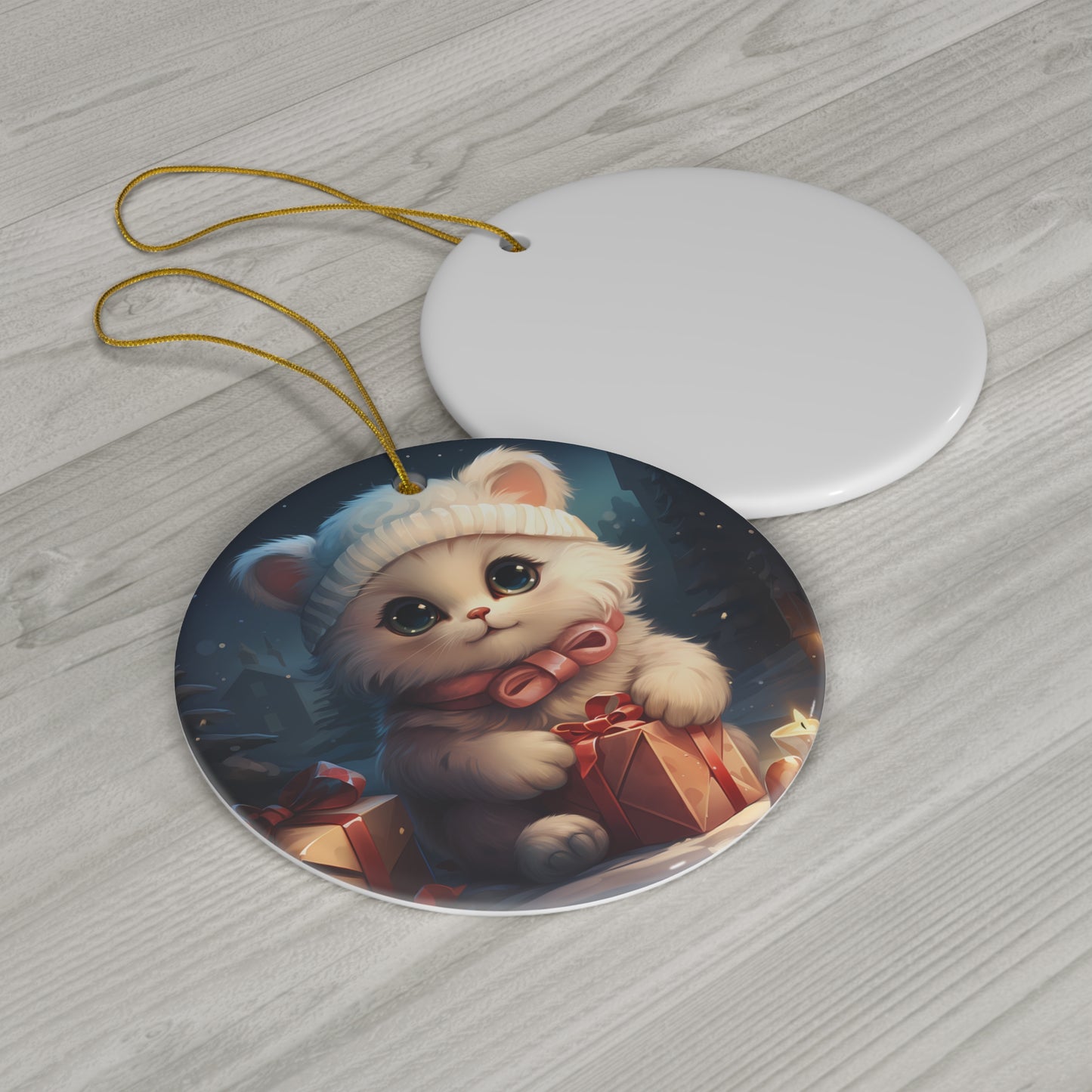 Cat Ceramic Disc Ornament            Item #2099487