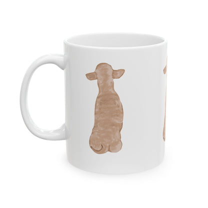 Brown Dog Silhouette Mug – Back View Ceramic Coffee Cup 11oz    Item #1689