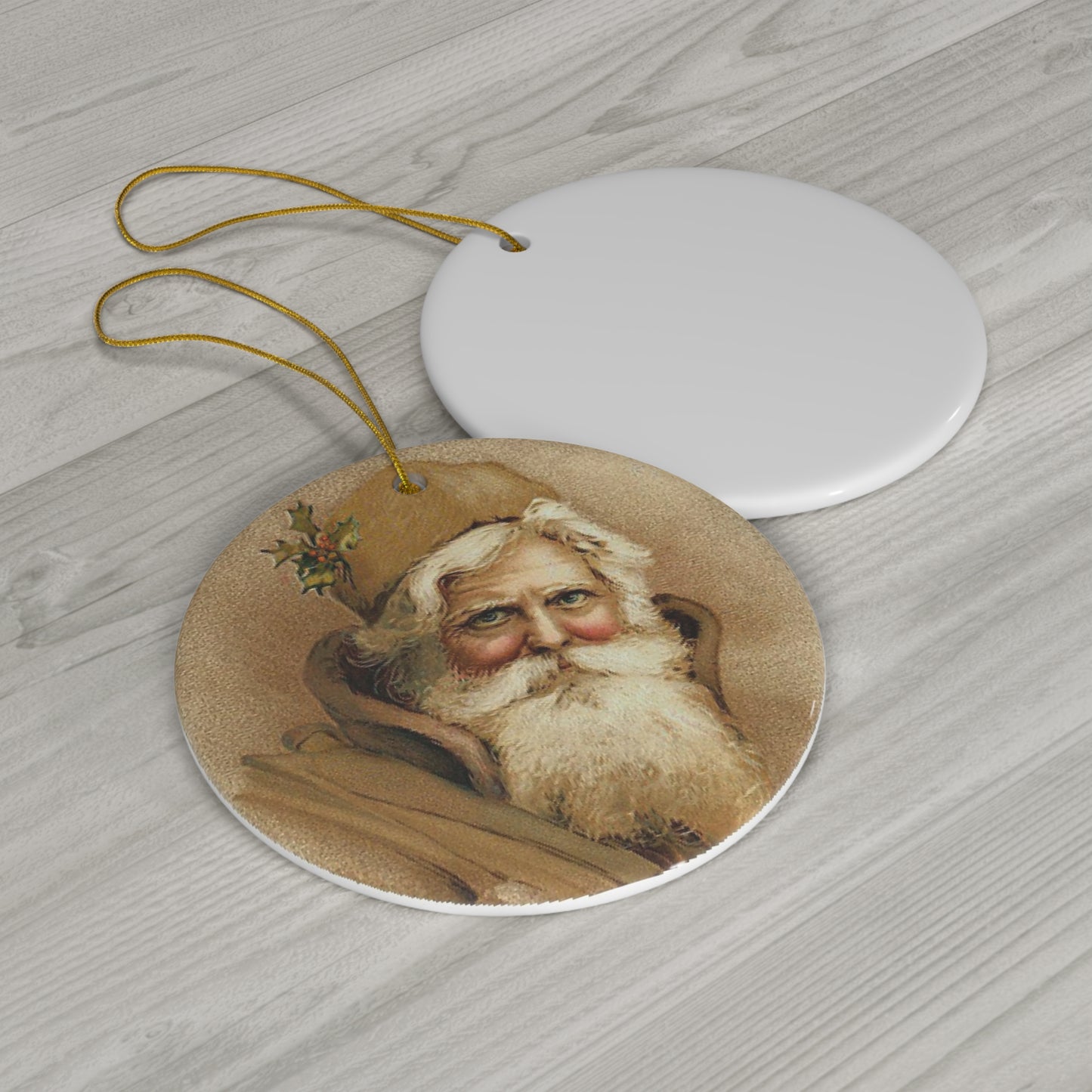 Santa Ceramic Disc Ornament       Item #8892271