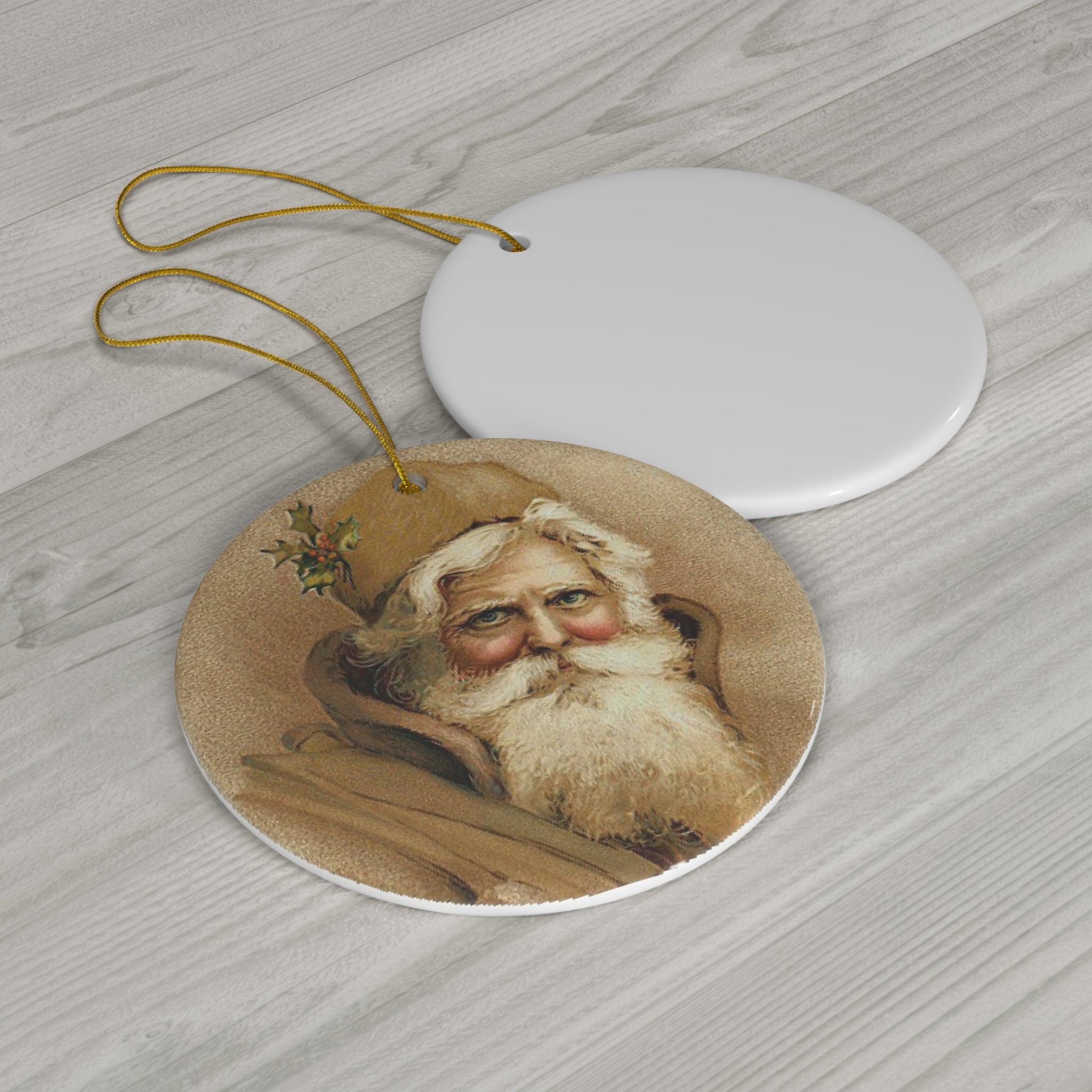 Santa Ceramic Disc Ornament       Item #8892271