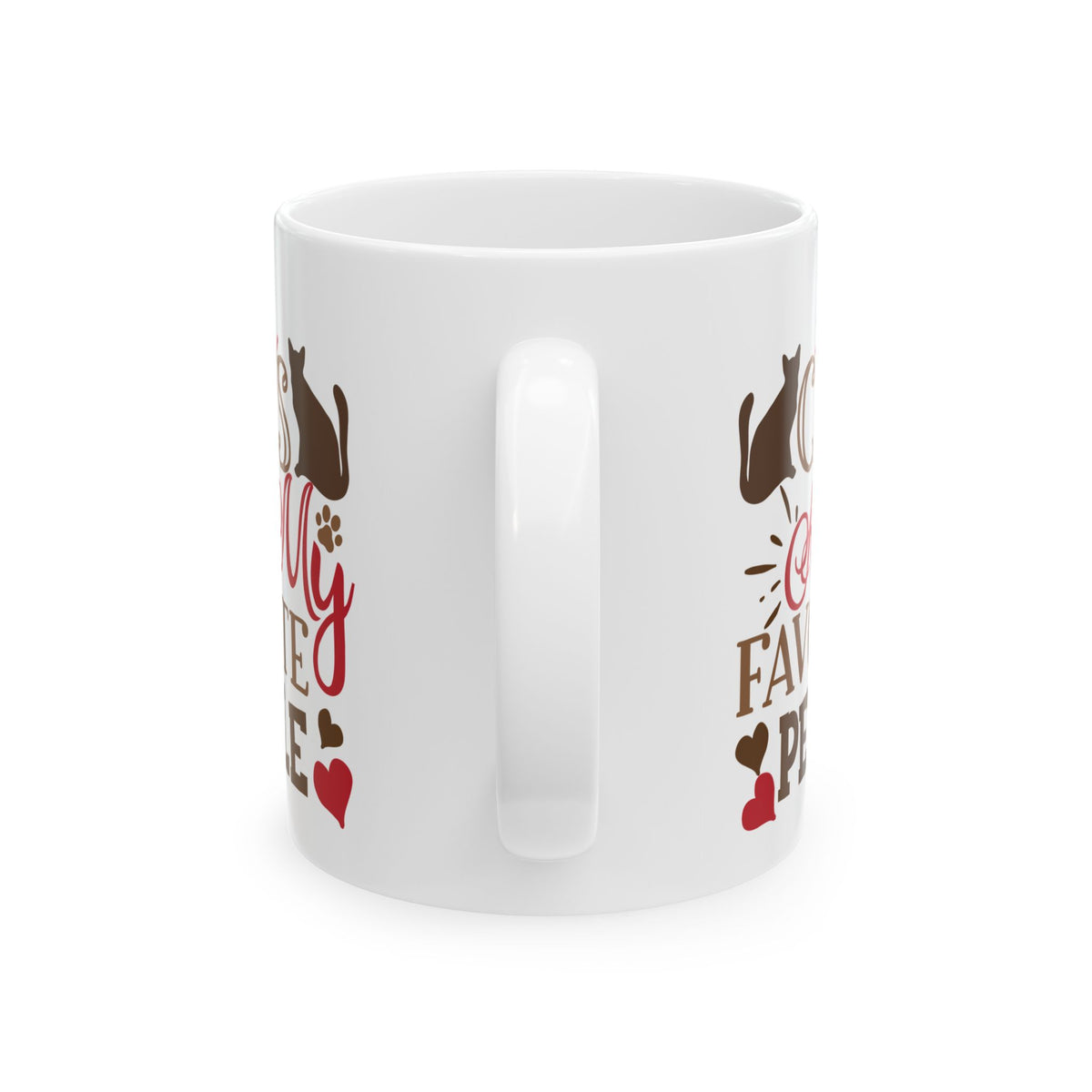 Cat's My Favorite People Ceramic Mug — Funny Cat Lover Coffee Cup 11oz   Item #407202