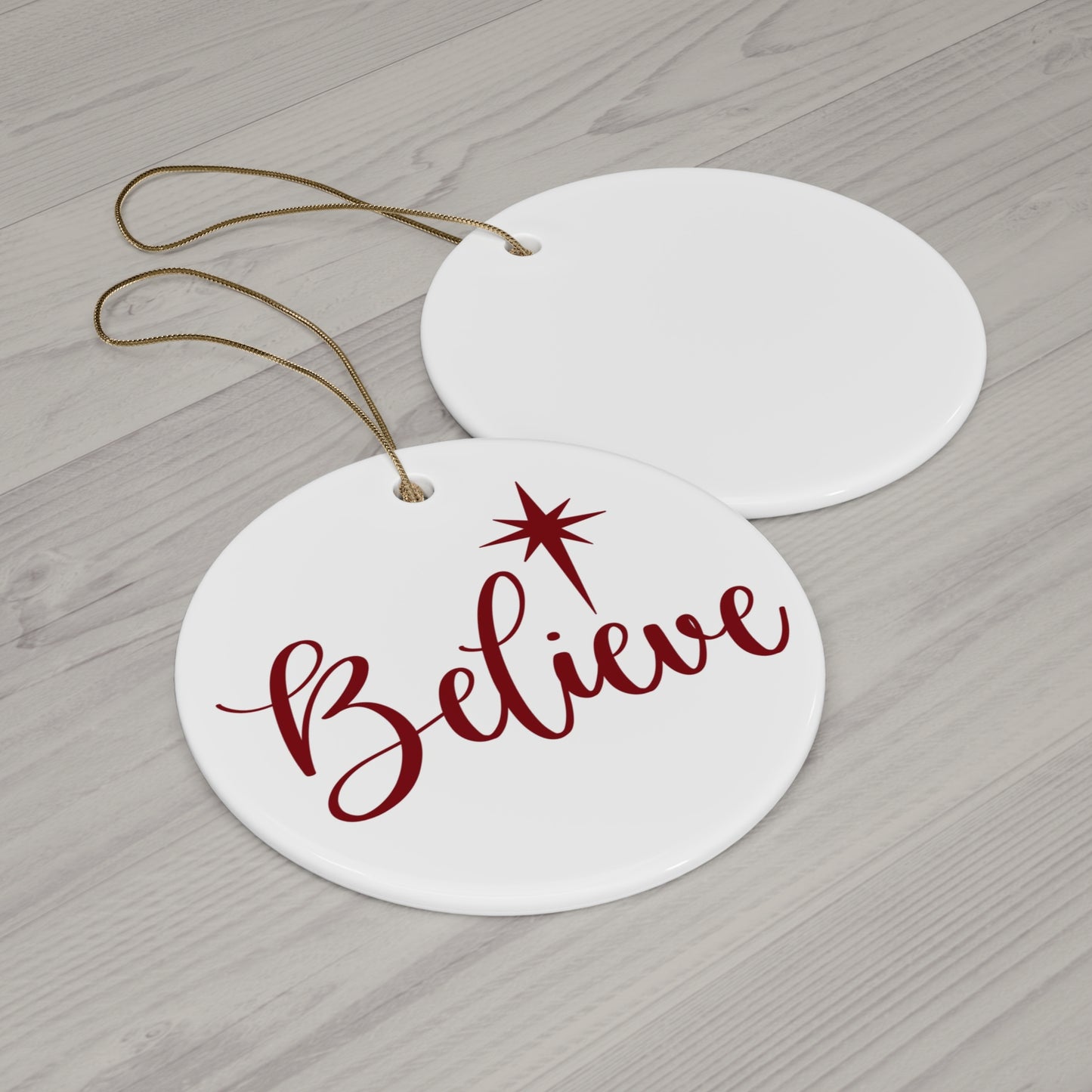 Believe Ceramic Disc Ornament      Item #9953262