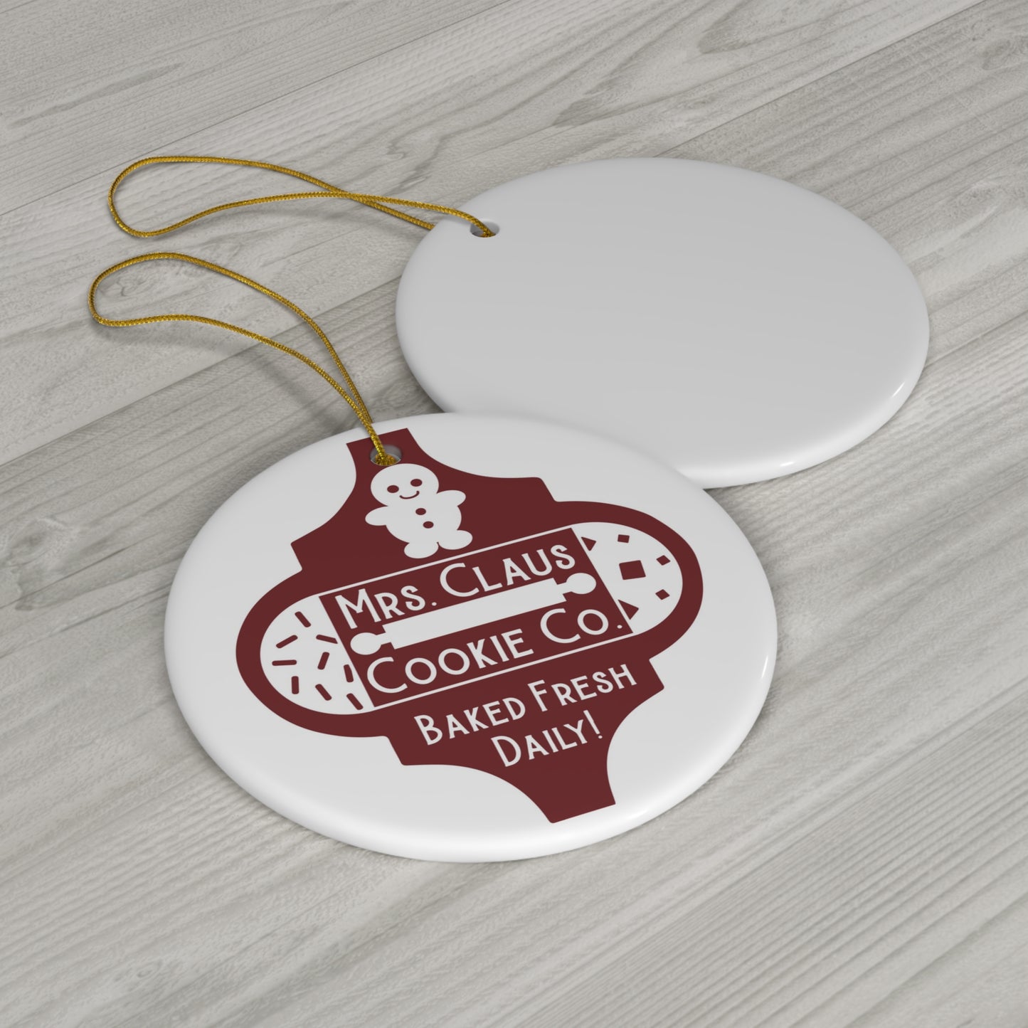 Mrs Claus Cookie Co Ceramic Disc Ornament          Item #4804647