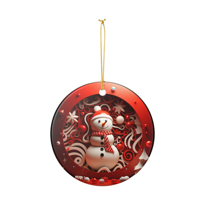 Christmas Snowman Ceramic Ornament   Item #213131