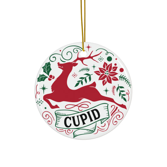 Cupid Reindeer Ceramic Ornament       Item #6109287