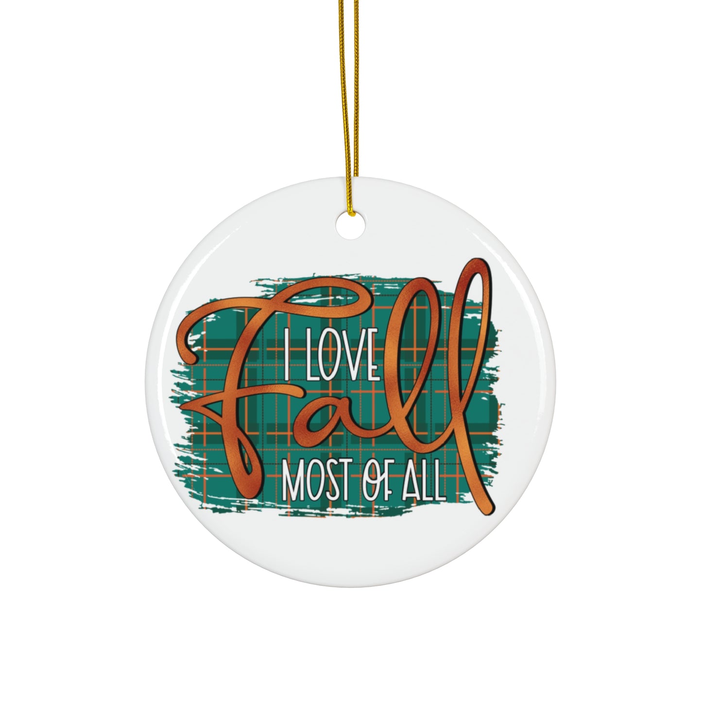 I Love Fall Ceramic Disc Ornament       Item #930187