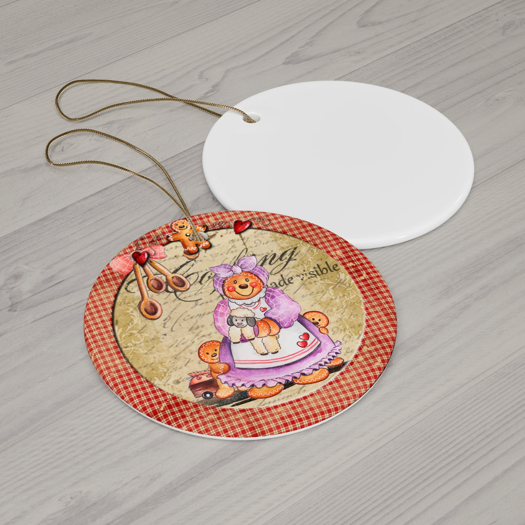 Gingerbread Woman Ceramic Disc Ornament       Item #1650303