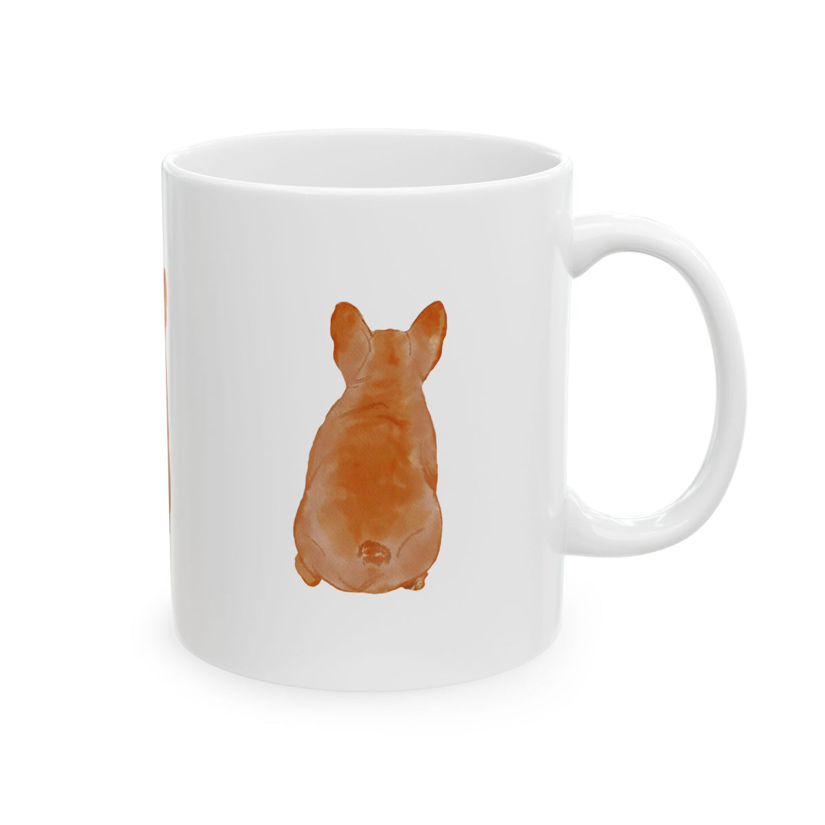 Dog Silhouette Mug – Back View Ceramic Coffee Cup 11oz    Item #77538